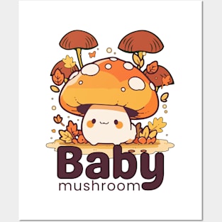 Baby mushroom Posters and Art